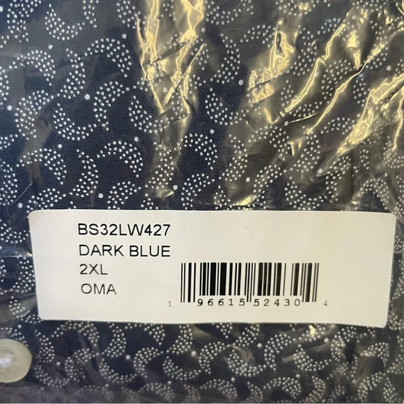 NWT 80%OFF⚠️Ben Sherman Navy & White Stippled Print Button Up Collared Shirt 2XL - Picture 3 of 3